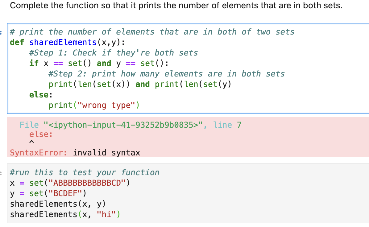 Solved Complete the function so that it prints the number of | Chegg.com