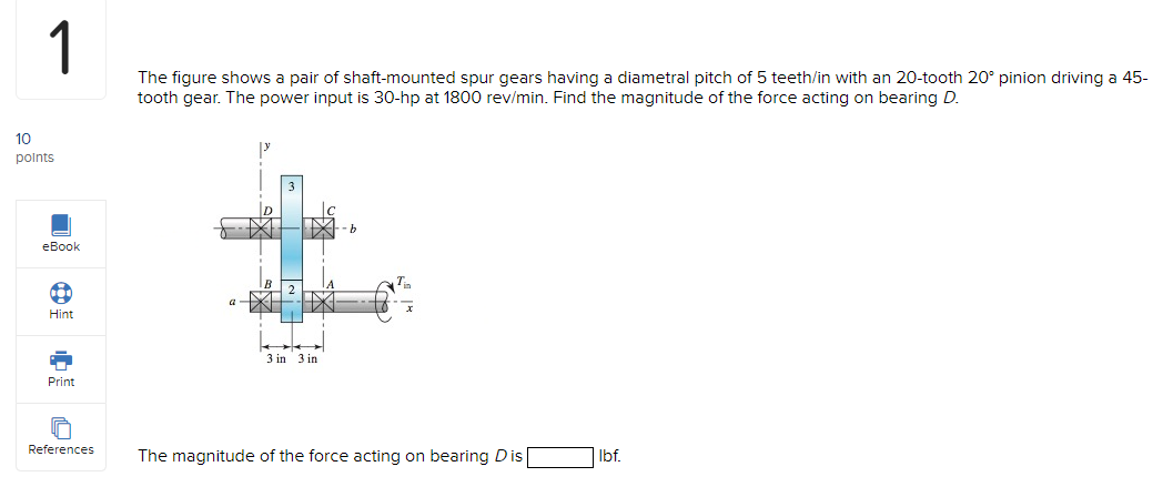 Solved The figure shows a pair of shaft-mounted spur gears | Chegg.com