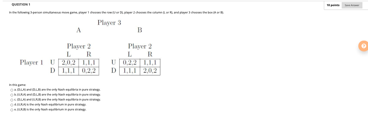 Solved QUESTION 1 10 points Save Answer In the following | Chegg.com