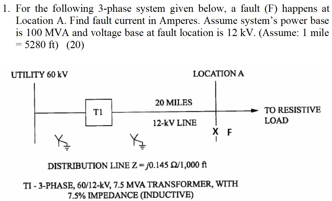 Solved 1. For the following 3-phase system given below, a | Chegg.com