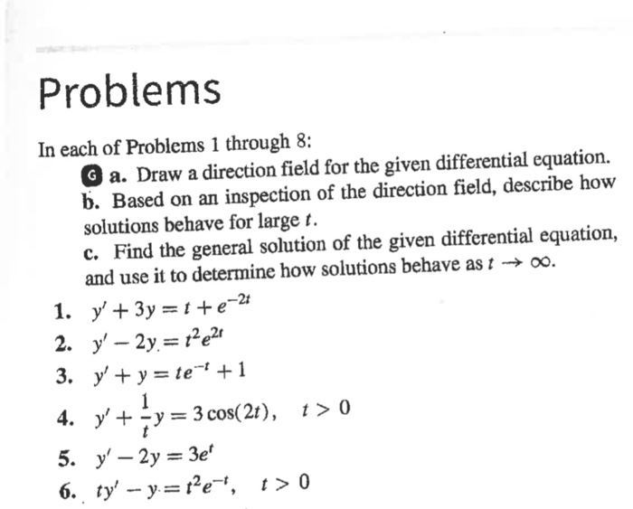 Solved Problems In Each Of Problems 1 Through 8: G A. Draw A | Chegg.com