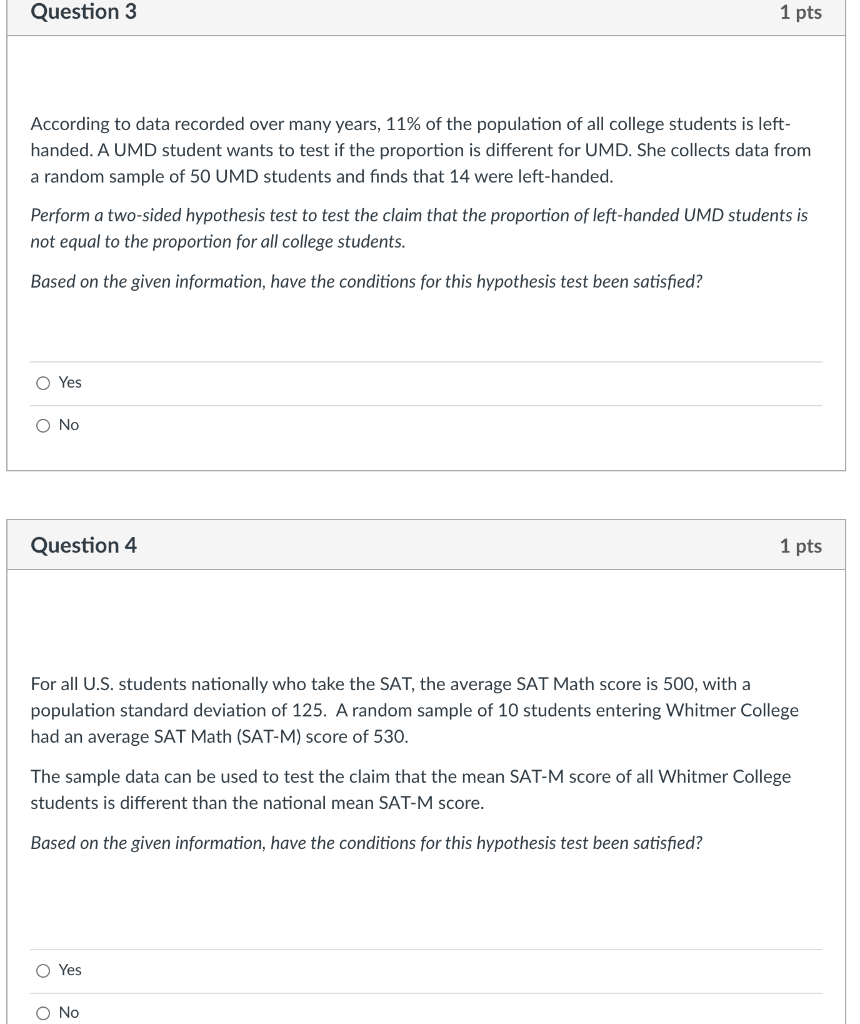 Solved Question 2 1 pts For all U.S. students nationally who | Chegg.com