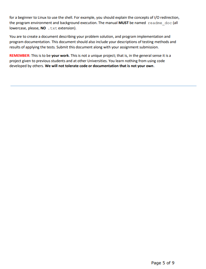 Project 2: Developing a Linux Shell In this project, | Chegg.com