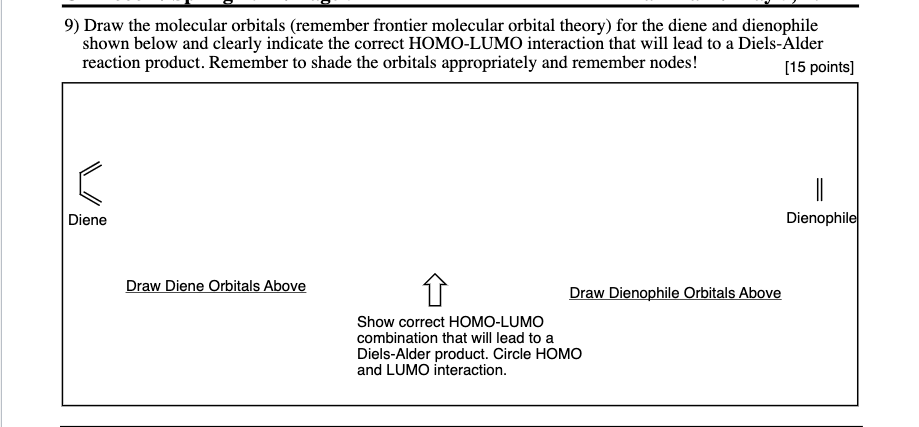 Solved 9) Draw the molecular orbitals (remember frontier | Chegg.com