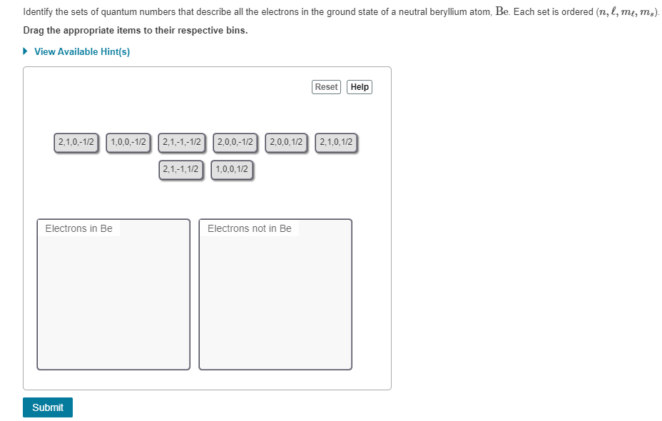 Solved Every electron in an atom is described by a unique | Chegg.com
