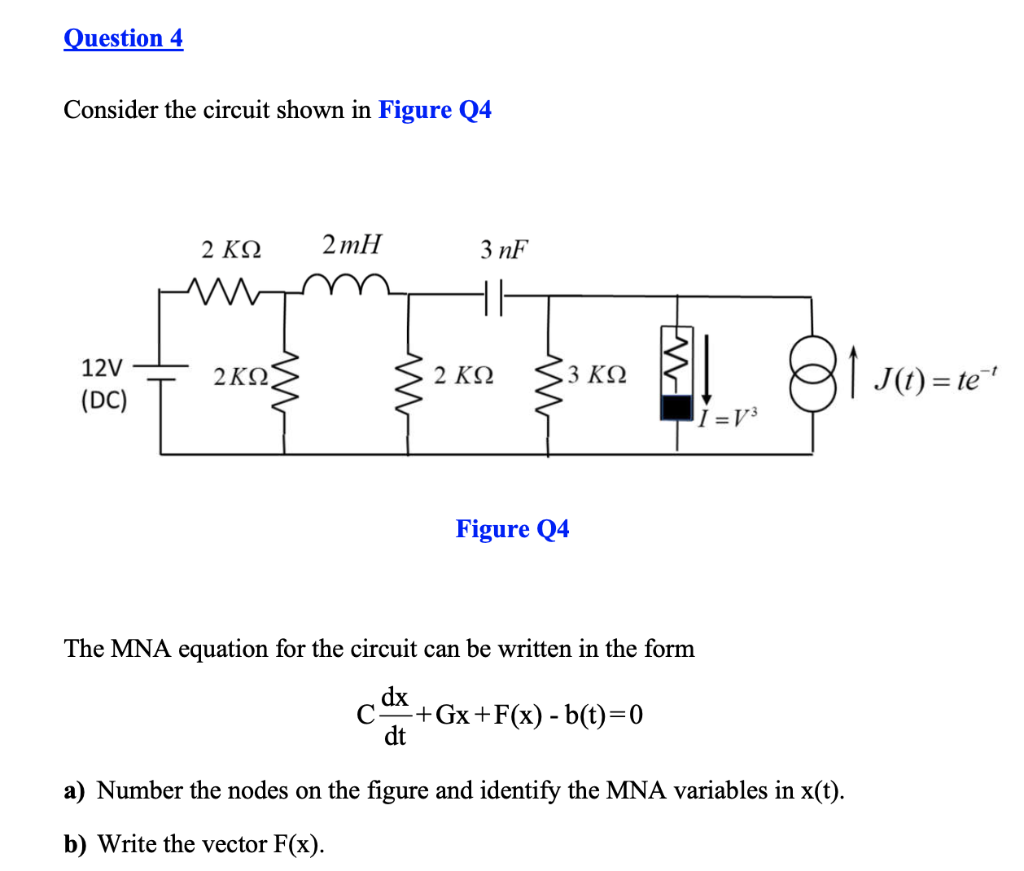 Solved Question 4 Consider the circuit shown in Figure Q4 2 | Chegg.com