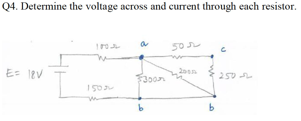 Solved Q4. Determine the voltage across and current through | Chegg.com