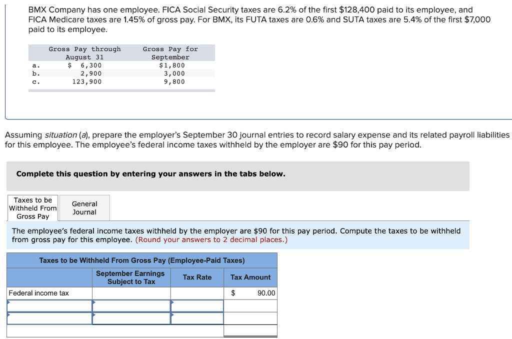 Solved Prepare The Employer s September 30 Journal Entry To Chegg