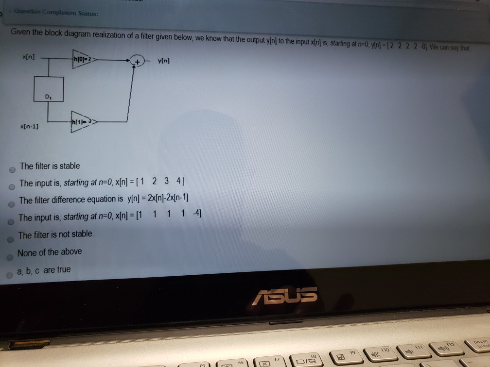 Solved Question Completion Status: Given the block diagram | Chegg.com