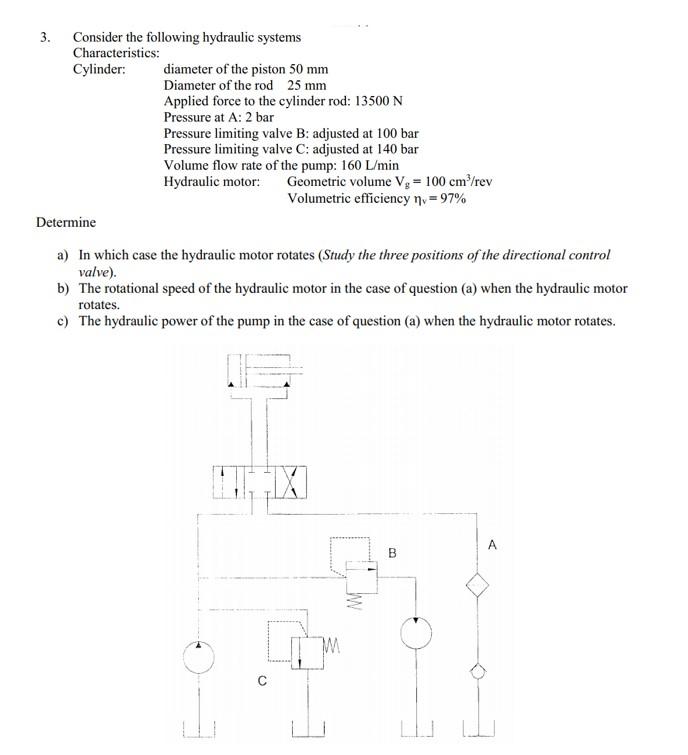 Solved 3. Consider The Following Hydraulic Systems 