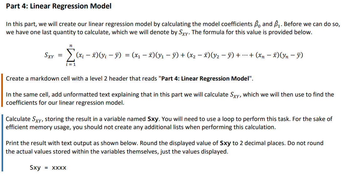 Solved Part 4: Linear Regression Model In this part, we will | Chegg.com