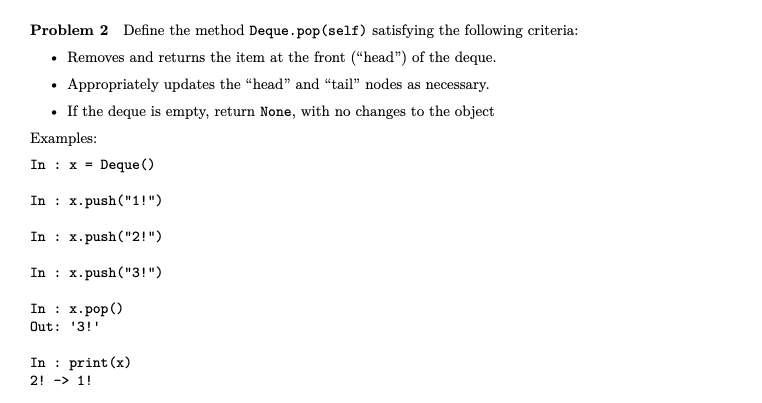 Solved In this assignment, you will implement a double-ended | Chegg.com