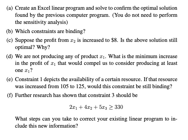 Solved 3. [30%] Consider the following linear program | Chegg.com