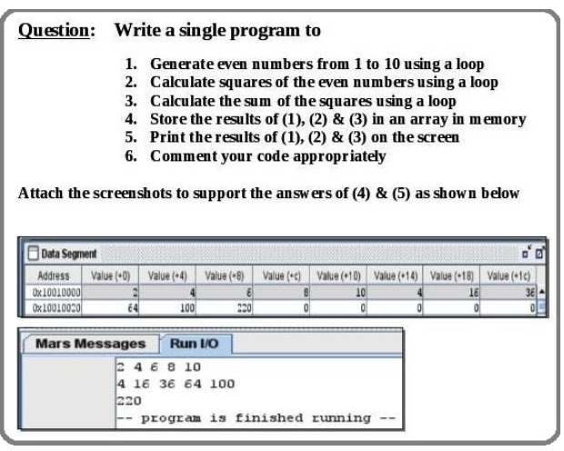 Solved Question: Write a single program to 1. Generate even | Chegg.com