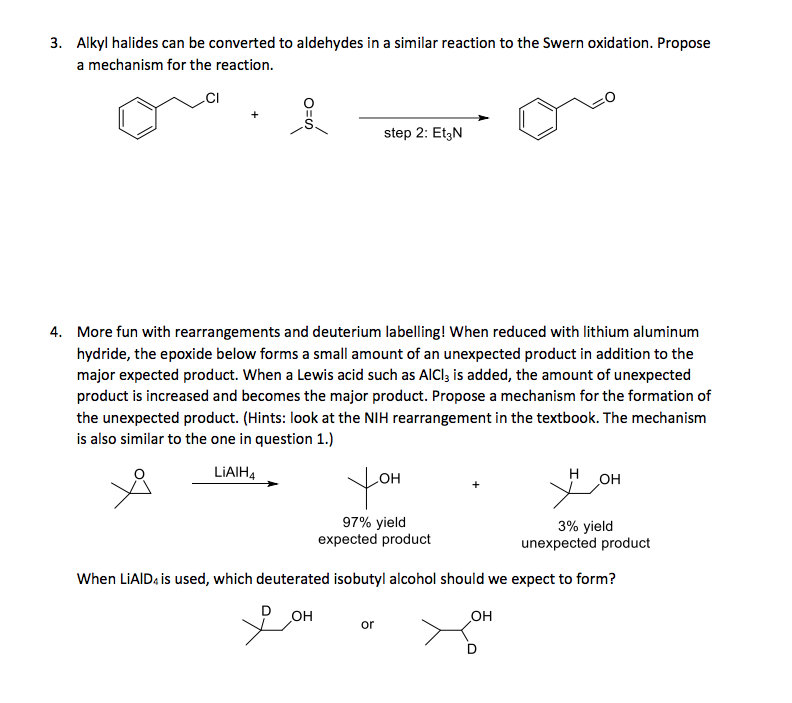 Solved 3. Alkyl halides can be converted to aldehydes in a | Chegg.com