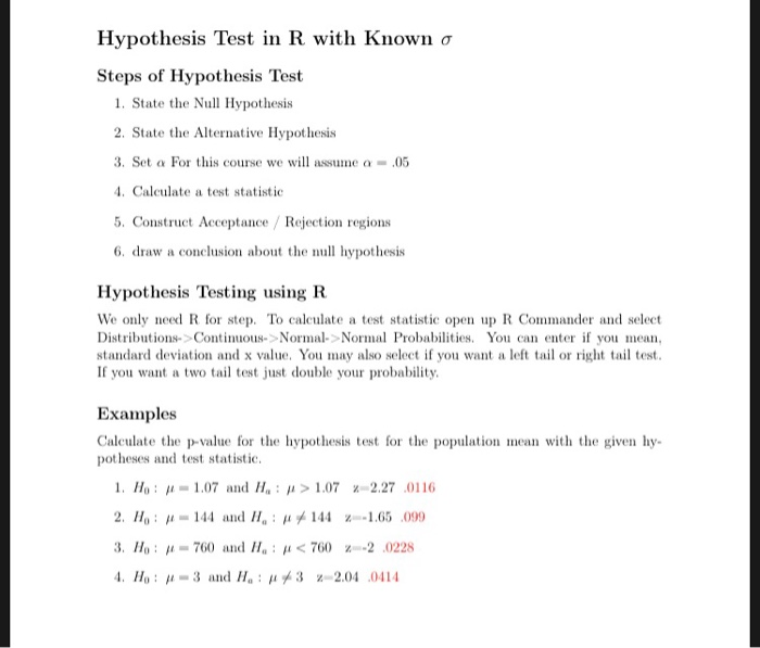 hypothesis test r function