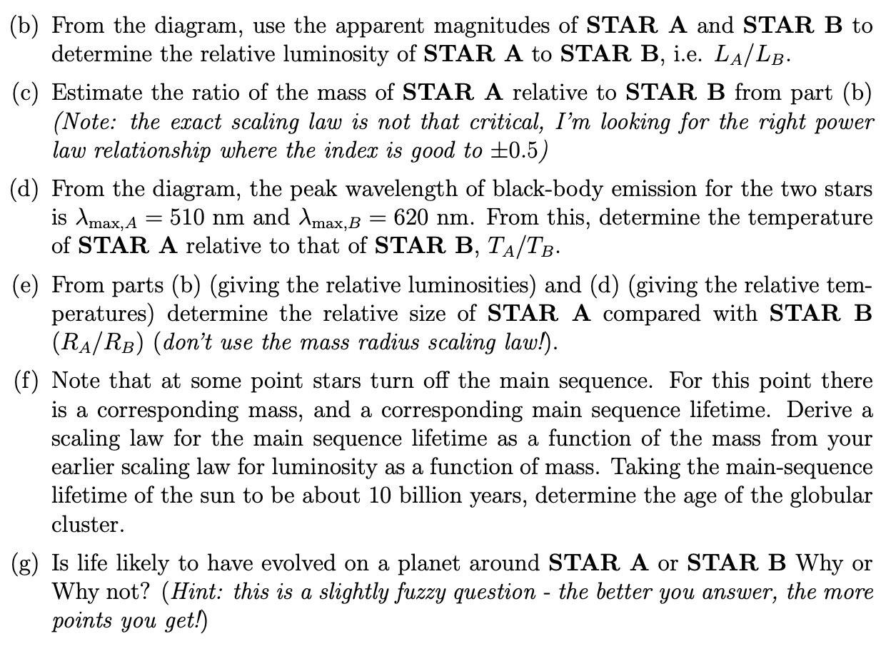 Solved the diagram, stars fall on the main sequence, but at | Chegg.com