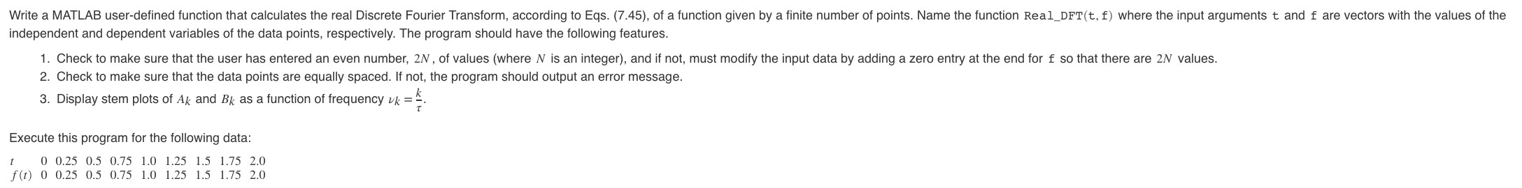 Write a MATLAB user-defined function that calculates | Chegg.com