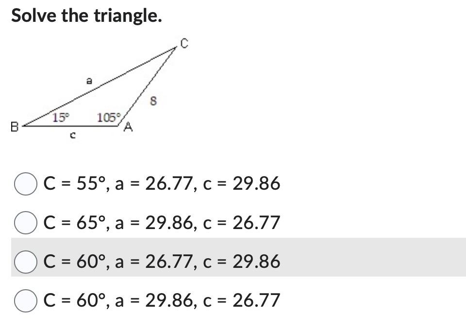 Solved Solve The Triangle. | Chegg.com