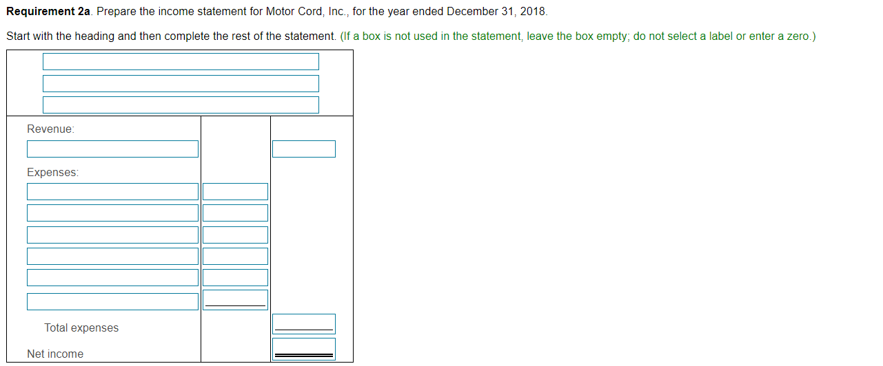 Solved Requirement 2a. Prepare The Income Statement For | Chegg.com