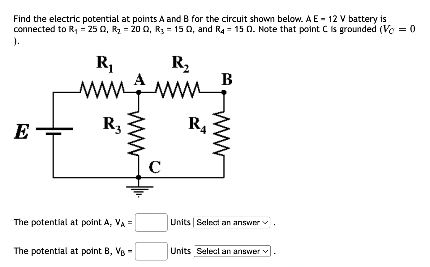 Solved = Find The Electric Potential At Points A And B For | Chegg.com