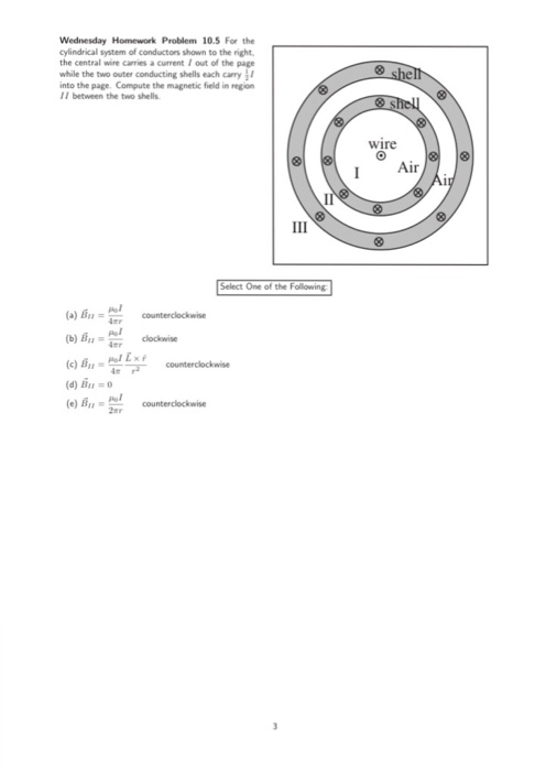 Solved Wednesday Homework Problem 10.5 For The Cylindrical 