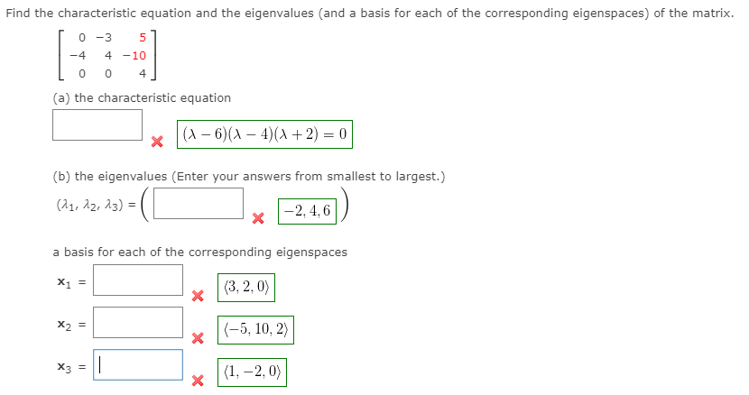 Solved Find the characteristic equation and the eigenvalues | Chegg.com