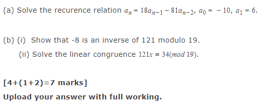 Solved (a) Solve the recurence relation an = 18an-1 - | Chegg.com