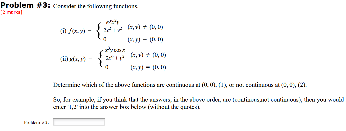Solved Problem #3: Consider the following functions. [2 | Chegg.com