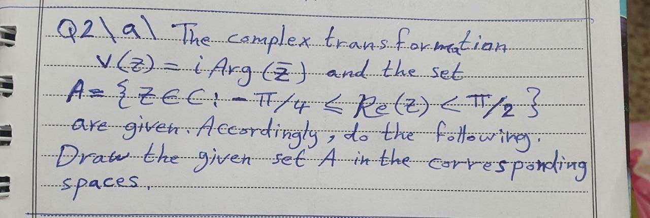 Solved Q2 al The...complex transf.com.mation V.CZ) = . | Chegg.com