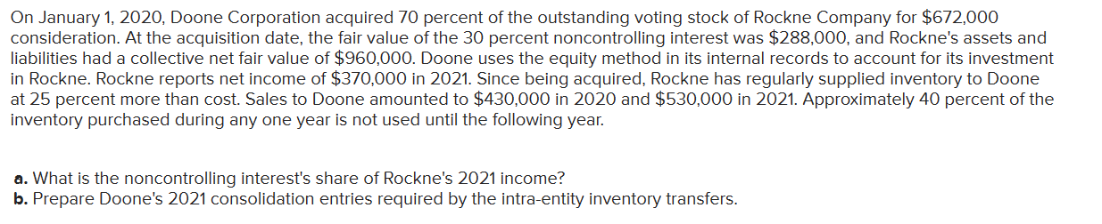 SOLVED ON JANUARY 1 2020 DOONE CORPORATION ACQUIRED 70 intelligence overview