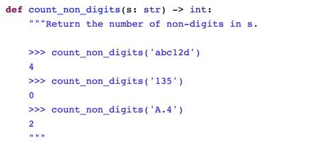 Solved def count_non_digits(s: str) -> int: "Return the | Chegg.com