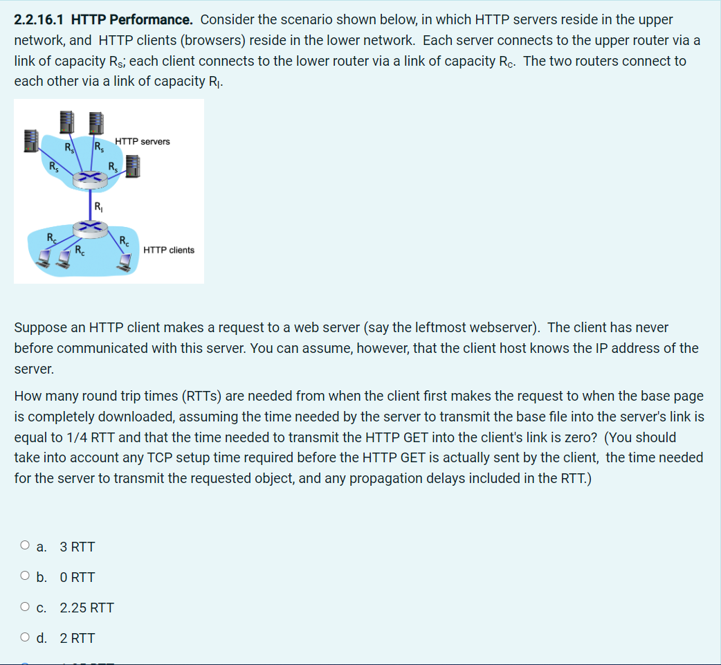 SOLVED HTTP PERFORMANCE CONSIDER THE SCENARIO SHOWN BELOW visual data 2