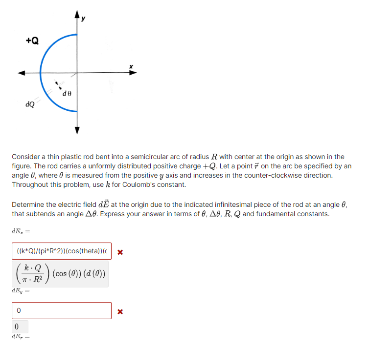 Solved Consider a thin plastic rod bent into a semicircular