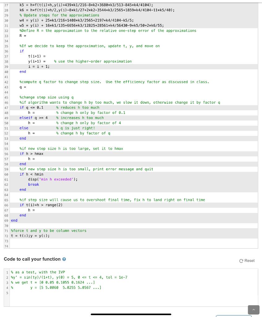 Write a function to implement the Runge Kutta | Chegg.com