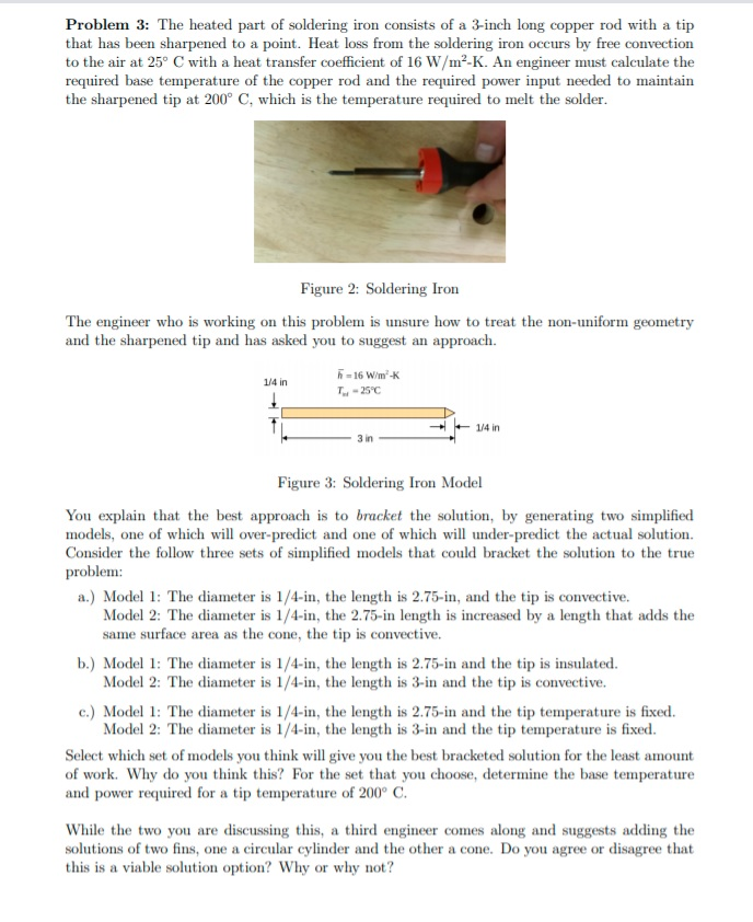 Soldering Math Problem 3: The heated part of soldering iron consists | Chegg.com
