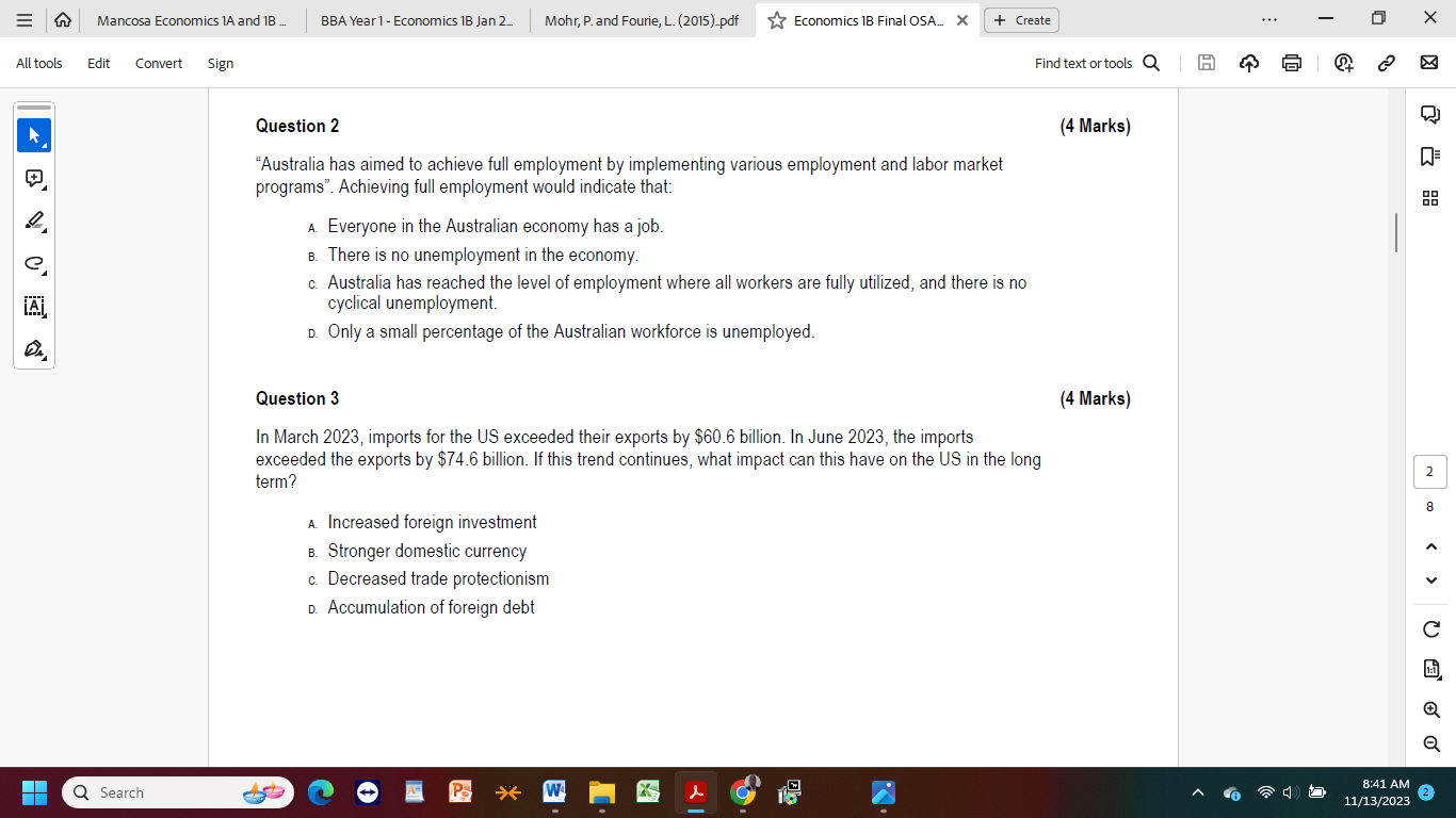 Solved Question 2"Australia has aimed to achieve full | Chegg.com