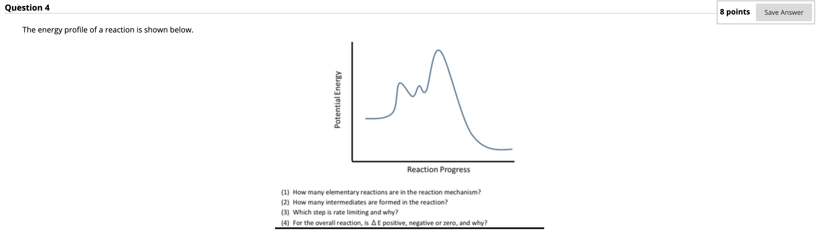 Solved Question 4 8 points Save Answer The energy profile of | Chegg.com