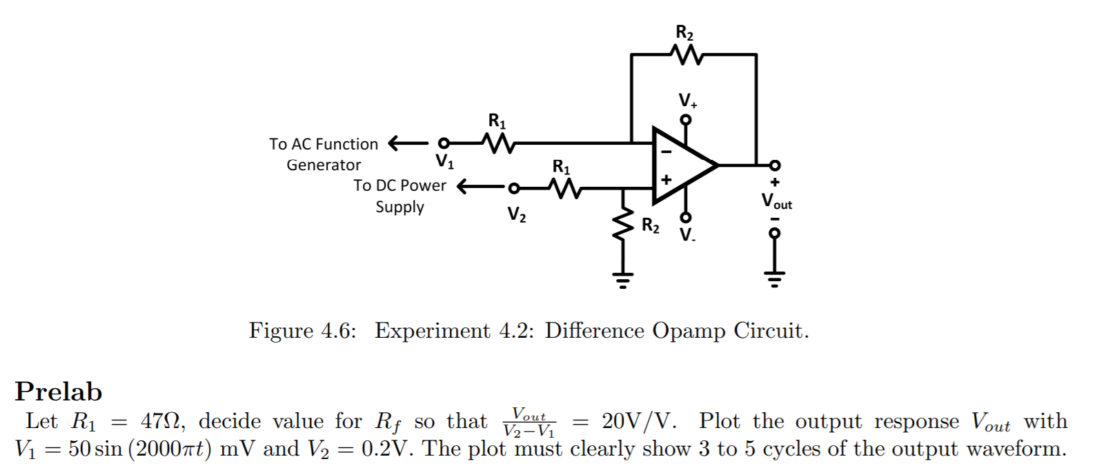 Solved To AC Function Generator To DC Power Supply Vout | Chegg.com