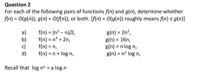 Solved Question 1: Compute The Time Complexity Of The | Chegg.com