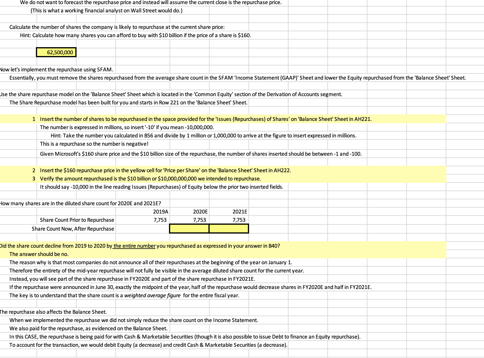 CASE Share Repurchase n this CASE we are going to | Chegg.com