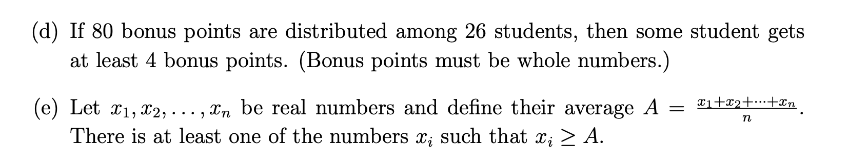 Solved 7 (d) If 80 bonus points are distributed among 26 | Chegg.com