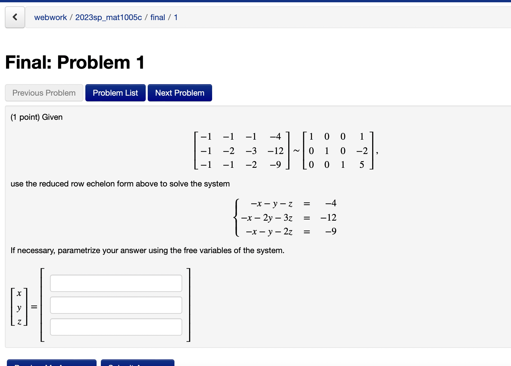 Solved (1 point) Given | Chegg.com