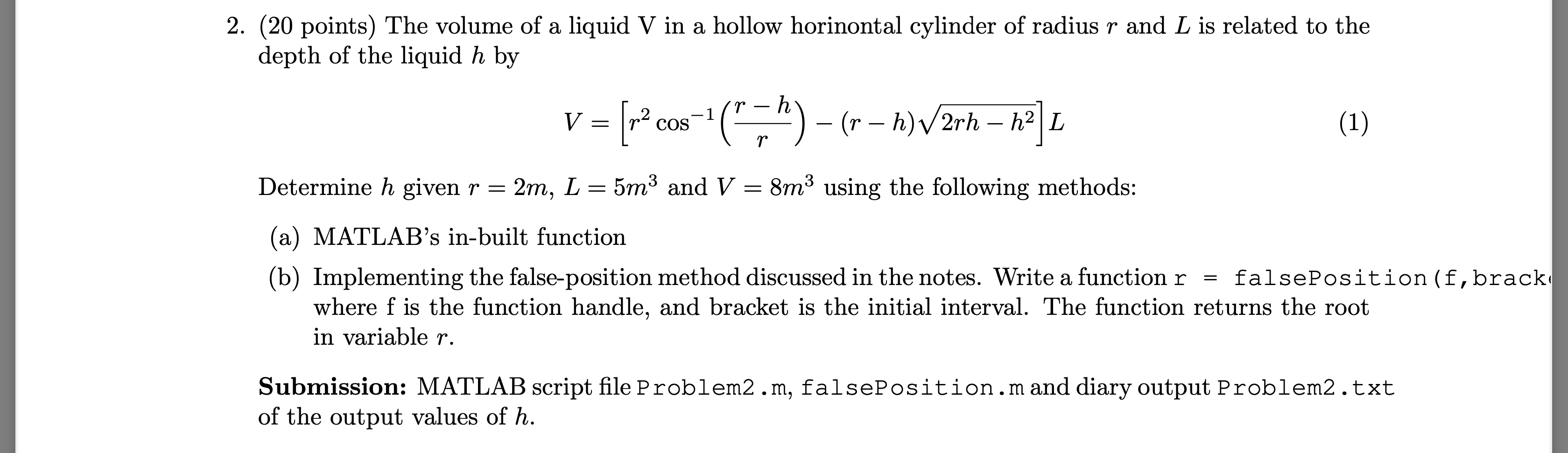 Solved If anyone can help with writing this MATLAB function | Chegg.com