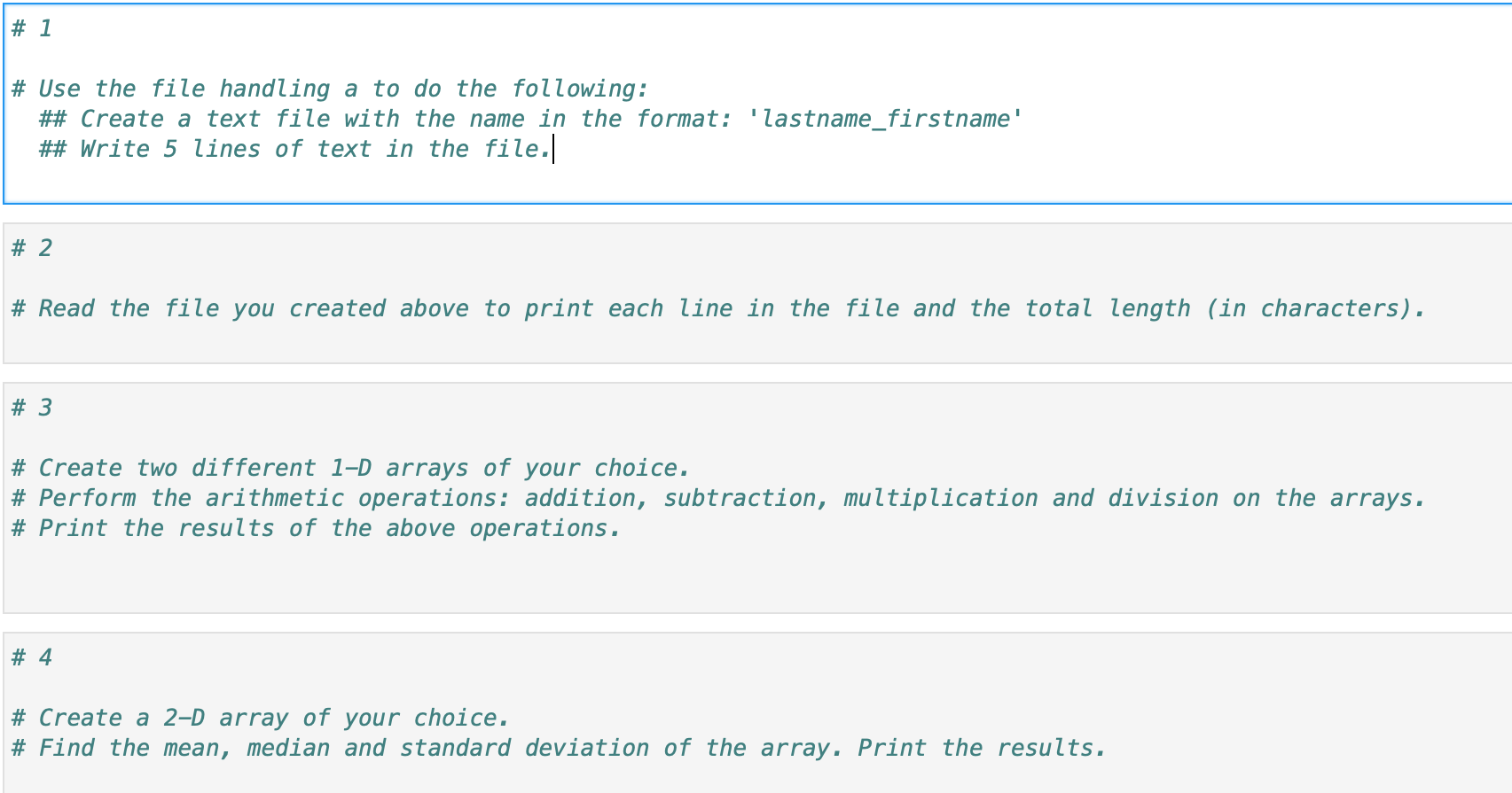 Solved # 1 # Use the file handling a to do the following: ## | Chegg.com