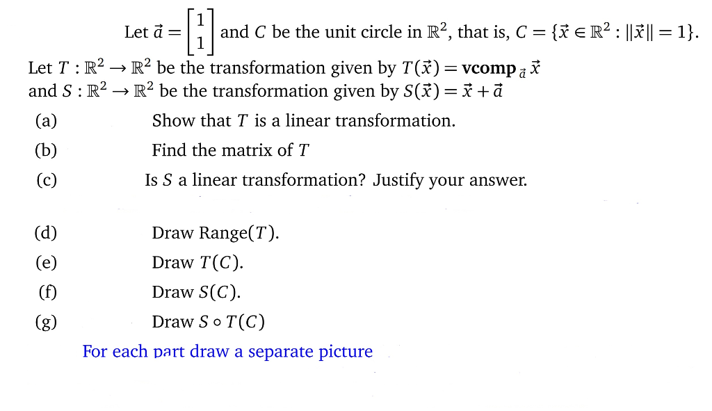 Solved 1 Let A And C Be The Unit Circle In R That Is Chegg Com