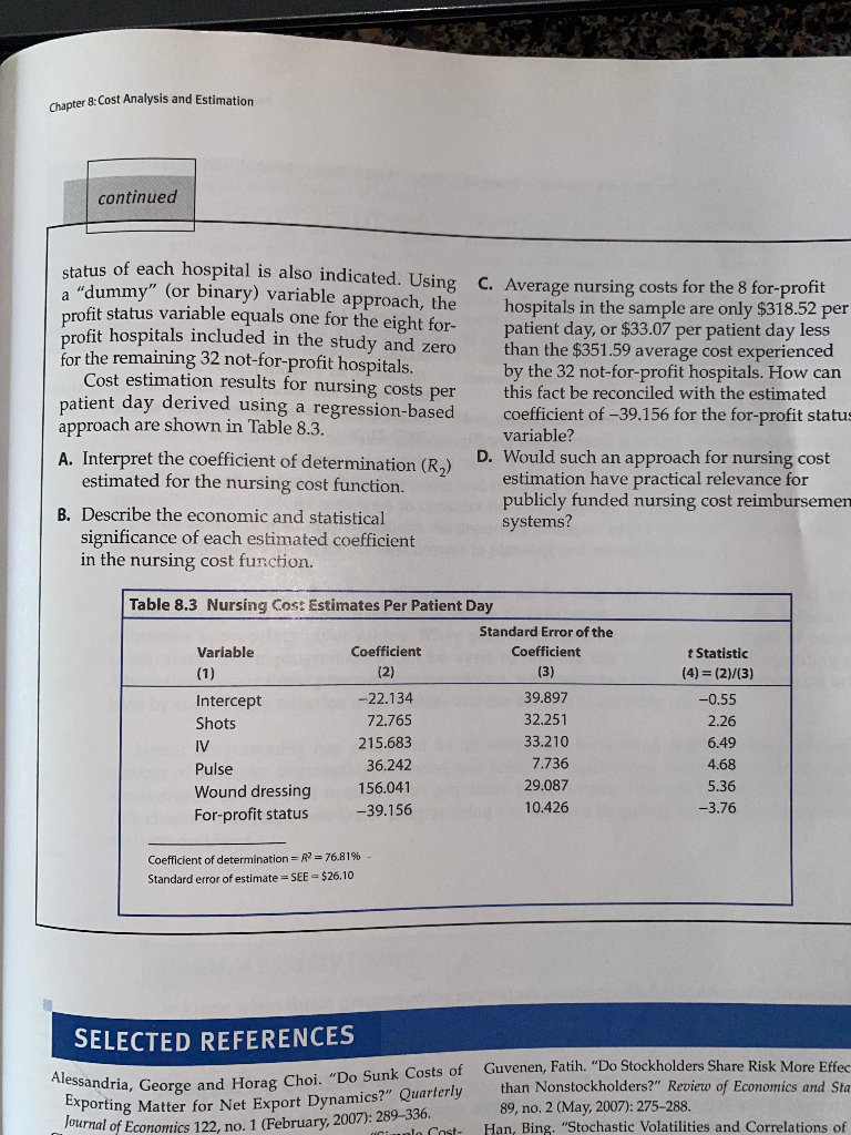 Solved Use the data in Table 8.2 to replicate Table 8.3. | Chegg.com