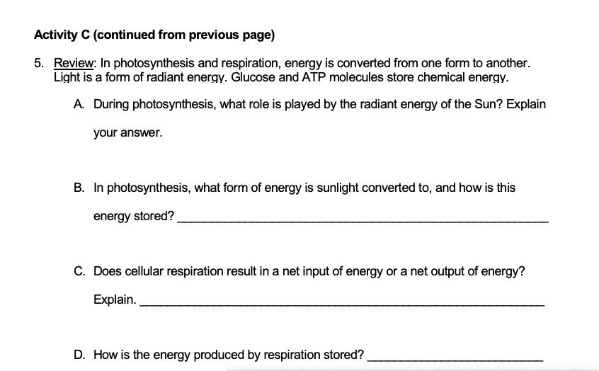 Solved Activity C (continued from previous page) 5. Review 