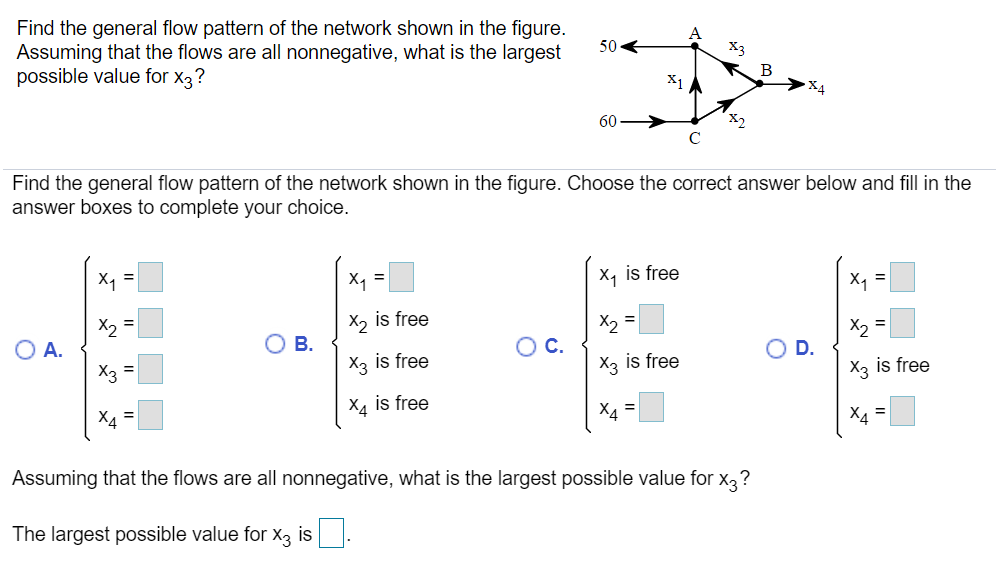 Solved 50 Find the general flow pattern of the network shown | Chegg.com