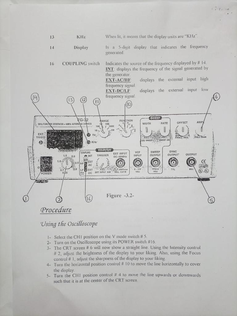 Exp. 3 The Oscilloscope And the Function Generator | Chegg.com